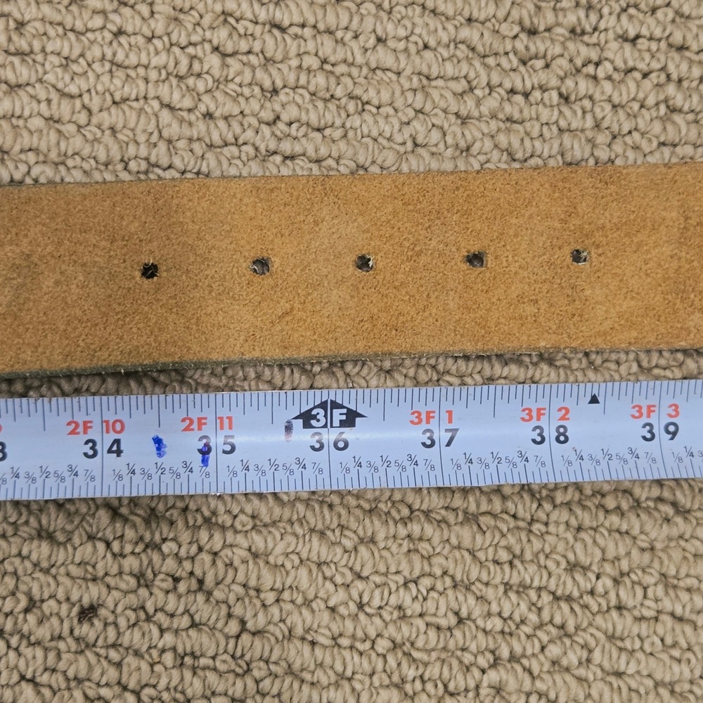 Lucky Brand Belt Women XL Plum Purple Leather Floral Embroidered Brass Cowgirl - Picture 7 of 7